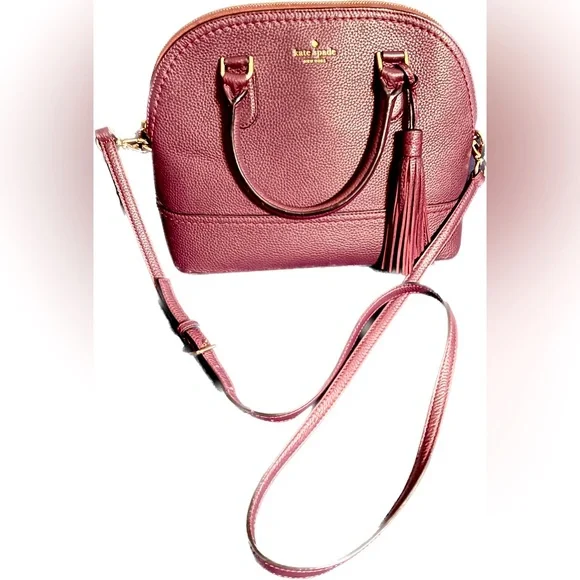 Kate Spade ♠️ Purse Crossbody-Dark Burgundy Color-Excellent Preowned Good Cond - Picture 2 of 14